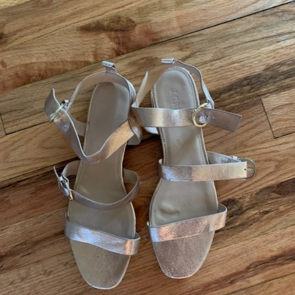 J. Crew Shoes J Crew Metallic Leather Sandals Size 95 Poshmark